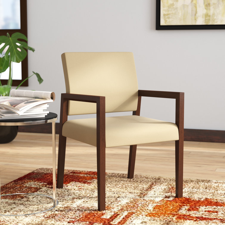 Lesro Brooklyn 22.5" W Vinyl Seat Waiting Room Chair with Wood Frame